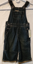 OshKosh Genuine Kid Size 18 M Dark Blue Denim Bib Overalls 18 Months Toddler NWT