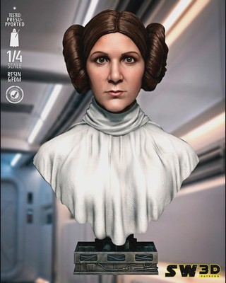 Leia Organa Portrait Büste Star Wars Motto 3D Büste / Skulptur von sw3d
