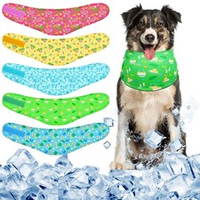 Dog Cooling Bandana Instant Ice Scarf Heat Relief Neck Wrap Medium 5 PCS
