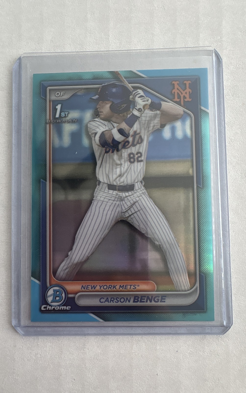 2024 Bowman Draft - Chrome Carson Benge #BDC-28 Sky Blue Refractor (RC)