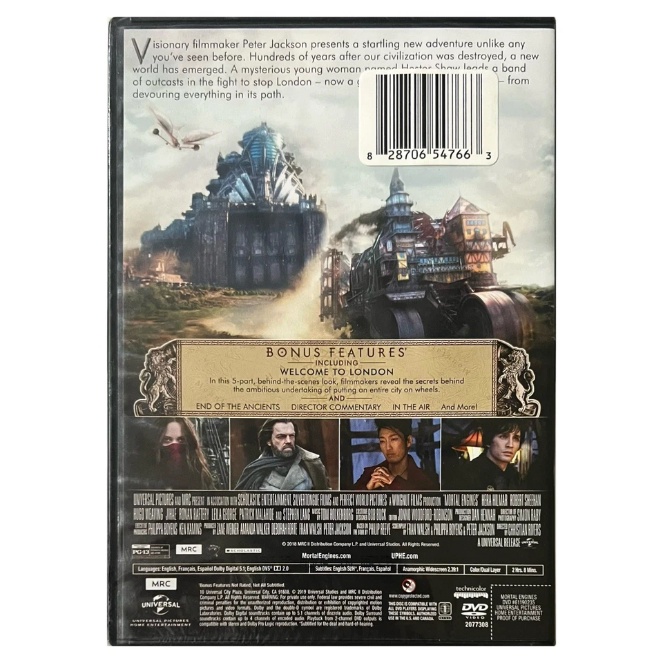 Mortal Engines (DVD, 2018) - NEW SEALED - Image 2 of 3
