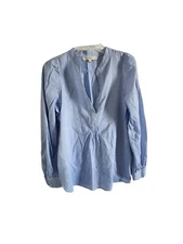 LOFT WOMEN'S SZ L BLUE TUNIC TOP LS