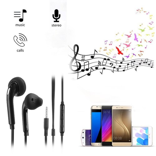 Flat 3.5mm Earphone Earpiece In Ear Earbuds for S6 Note4(Black) - Zdjęcie 6 z 12