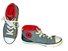 Junior Distressed Gray CONVERSE ALL STAR Chuck Taylor Sz 4 Hi Top Sneakers Shoes