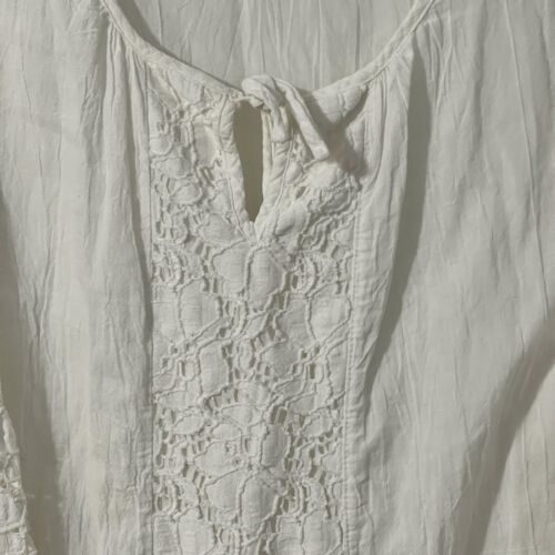 Debbie Katz Cover Up White Crochet Boho Size Large South Beach Resort Vacation - Picture 2 of 6