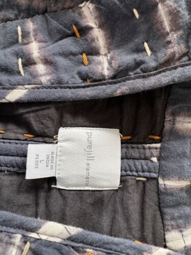 Giacca da carriera Pure Jill blu cucita Kantha Ikat aperta davanti LP trendy nuova senza etichette - Foto 7 di 7