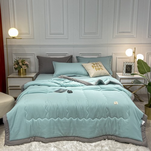 Washed Cotton Summer Cool Quilt Air-Conditioned Thin Blanket For Bed Office Sofa - Picture 17 of 20