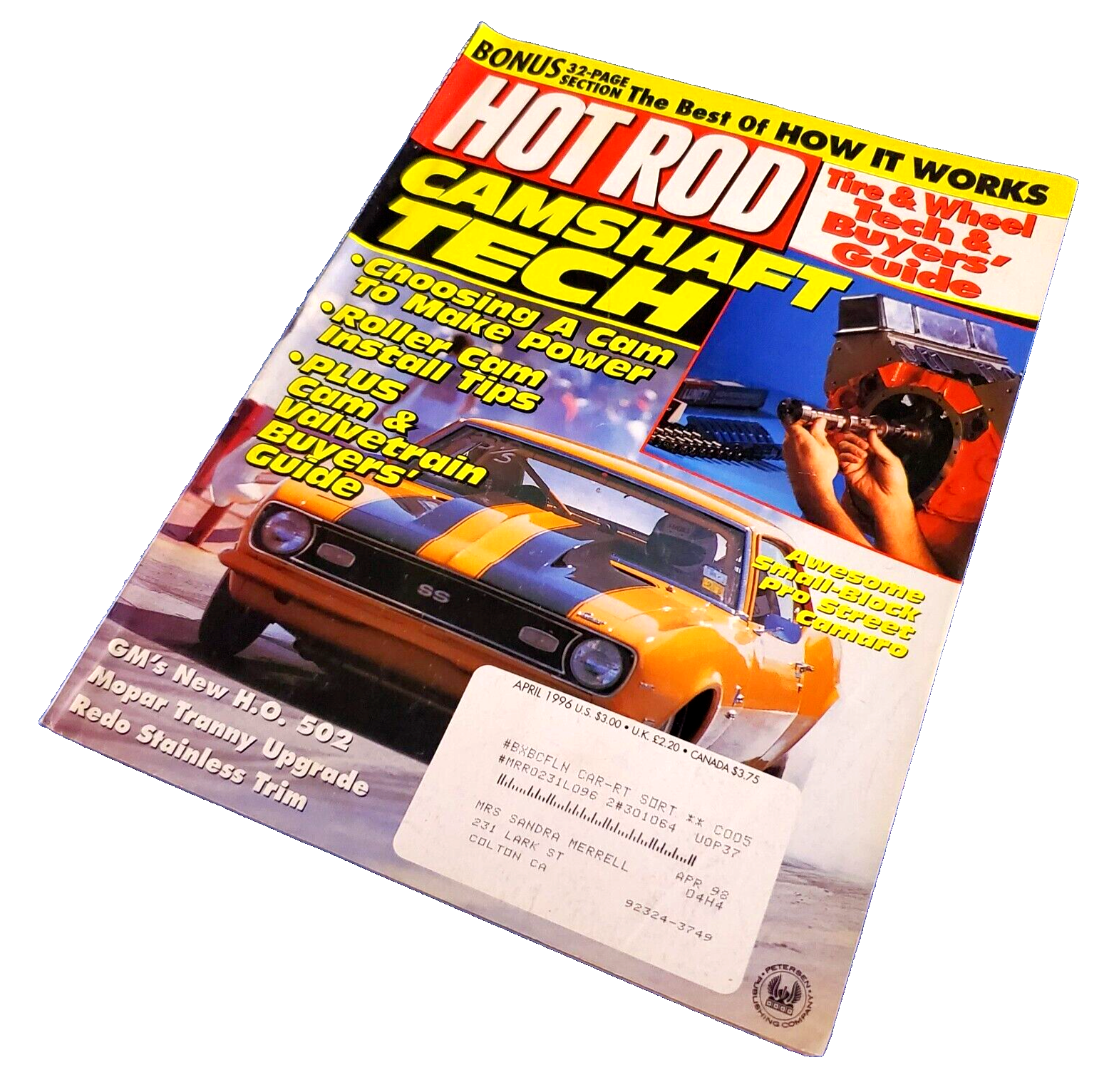 Hot Rod Magazine April 1996 Camshaft Tech for Maximum Power