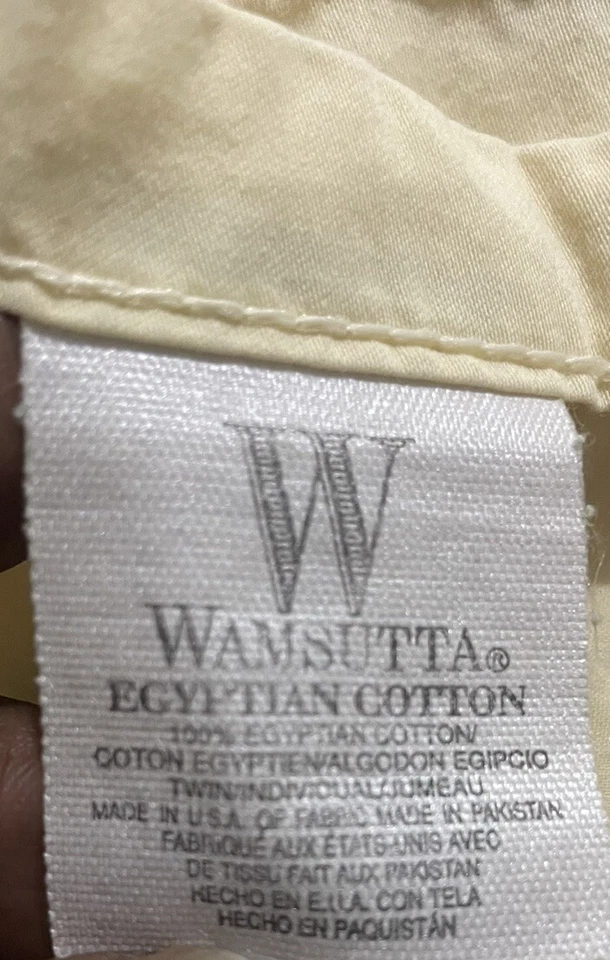 Простыня плоская желтая Wamsutta из 100% египетского хлопка двойная - Изображение 4 из 4