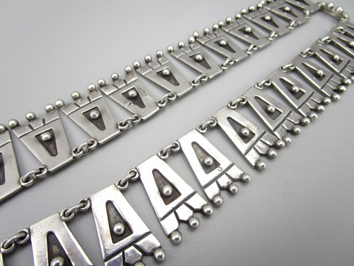 LOVELY ANA NUNEZ BRILANTI VICTORIA TAXCO MEXICAN STERLING SILVER 15" NECKLACE - Picture 4 of 6
