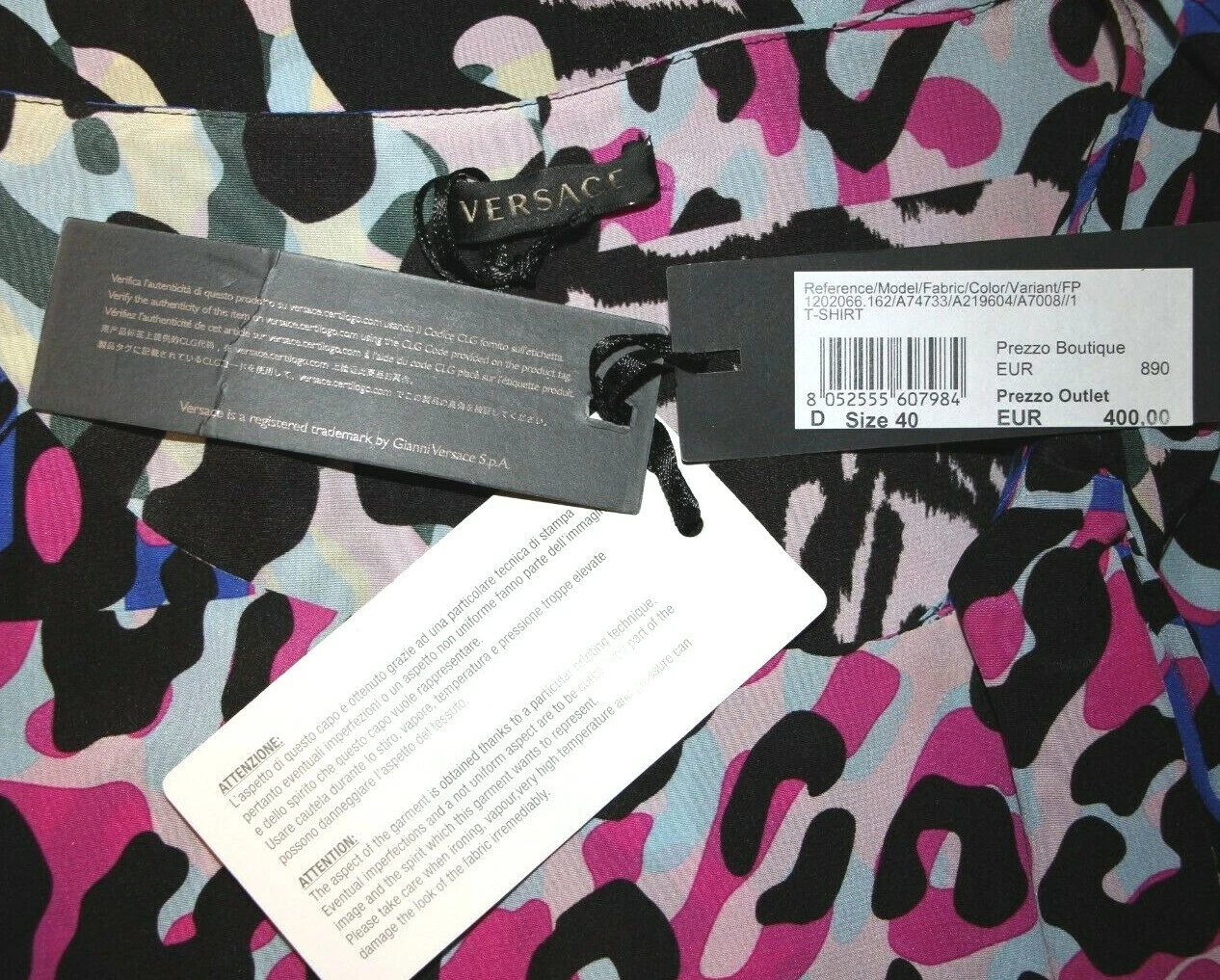 TUNICA MINI ABITO VERSACE SETA CREPE COLLO PLISSETTATO NODO 31" LUNGO US 6 IT 40 $1590