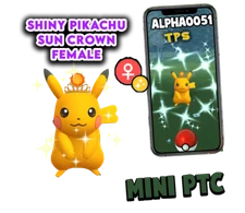 Pokemon Shiny Pikachu Sun Crown Female Mini P T C 80k