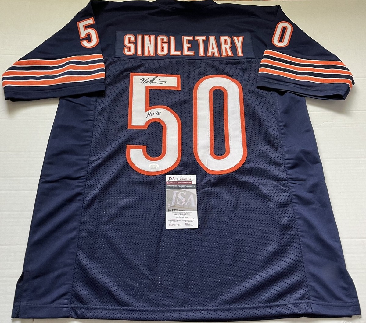 Mike Singletary Chicago Bears signed Custom jersey HOF Inscription