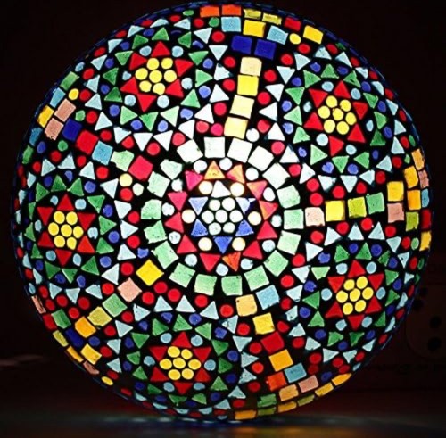 Lámpara colgante de mosaico turco lámpara de techo étnica boho decoración de habitación - Imagen 1 de 5