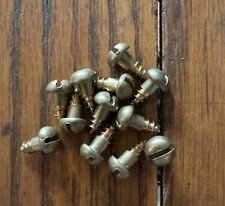 Wood Screws Antique # 8 X 3/8” Slotted Round Head Brass USA Made Free Ship