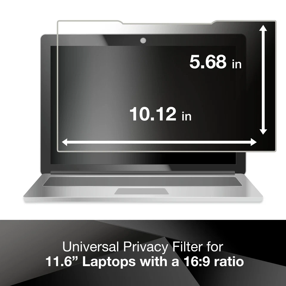 3M Privacy Filter for 11.6" Widescreen Laptop (PF116W9B) , Blackout - Image 3 of 4