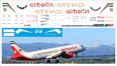 Airbus A320 Air Berlin - Etihad 1/144 PAS-DECALS	320-38