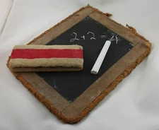 Vintage Original School House Slate board w/ Vintage Eraser