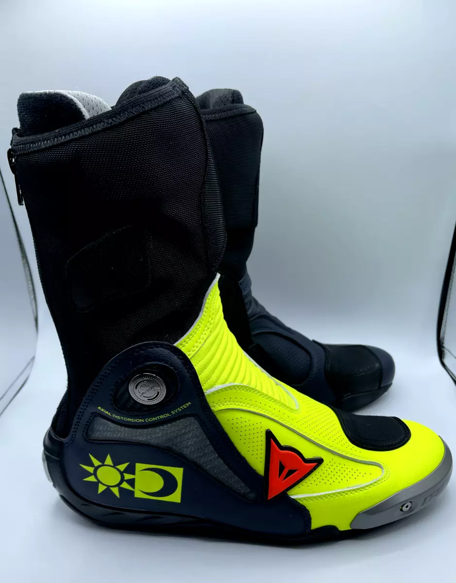 Axial D1 Replica Valentino Mens Motorcycle Boots Black/Yellow Size 43 | eBay