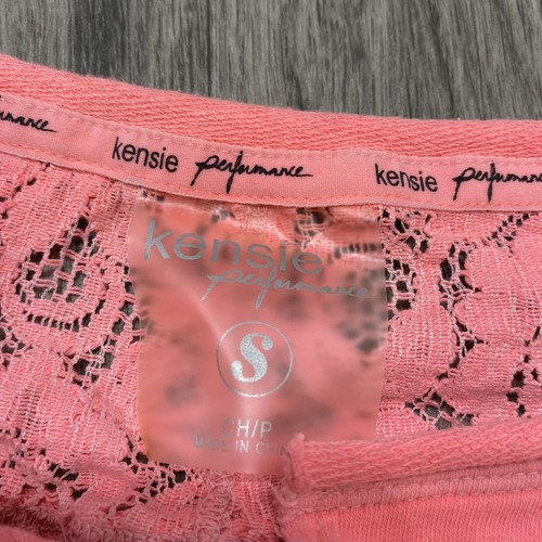 KENSIE V-Neck Back Lace Trim Long Sleeve Pink Pullover Top Women's Size Small - Picture 10 of 10