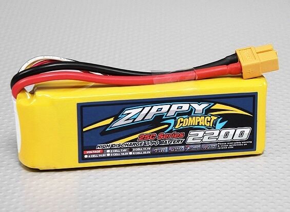  ZIPPY Compact 2200mAh 3S 25/35c Lipo Battery Trex 450 gens ace  TURNIGY 