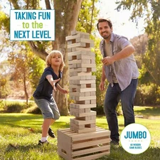 Giant Tumbling Timber Toy Family Backyard Game Patio Fun Play 60 Pine Wood Block