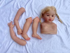 30inch Painted Reborn Baby Doll Kit Part Hand-Rooted Hair Toddler Girl DIY Gift