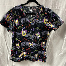 Disney Nightmare Before Christmas Scrub Top Jack Skeleton Pumpkin King M Nurse