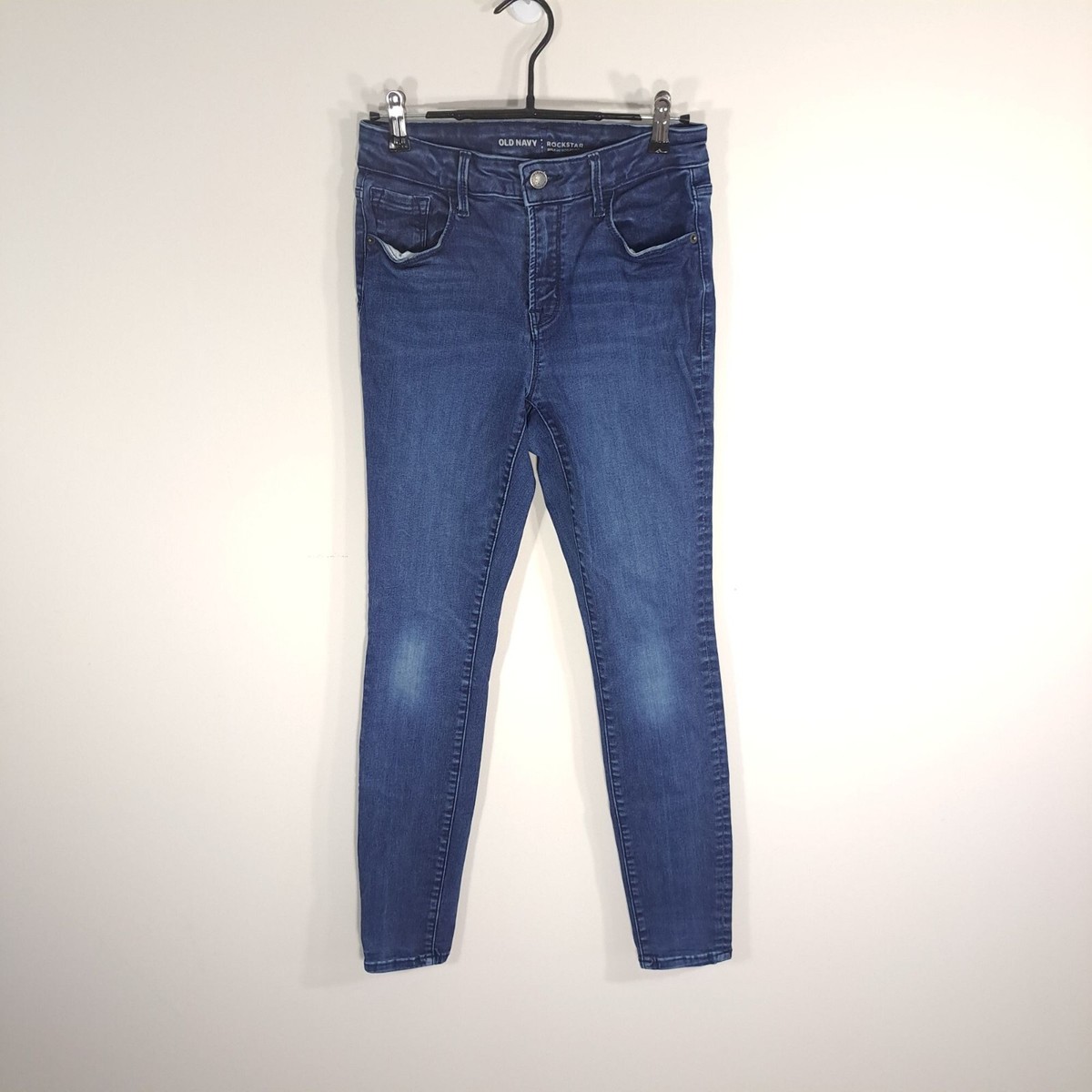 Old Navy Womens Super Skinny Jeans Blue Mid Rise Casual Built in Sculpt  Casual