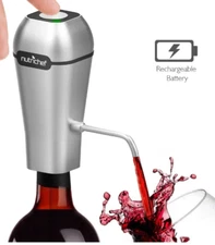 NutriChef (PSLWPMP250) Stainless Steel Electric Wine Pump Aerator -