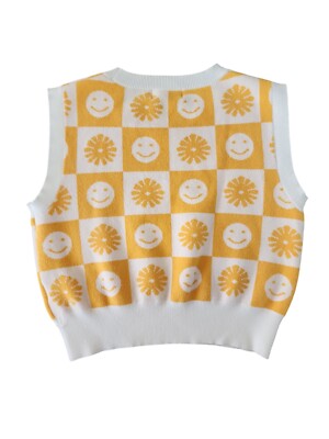 トップス Camiel Fortgens Yellow Flower Print Vest Zip Vest — Yellow Flower Print – La Garçonne