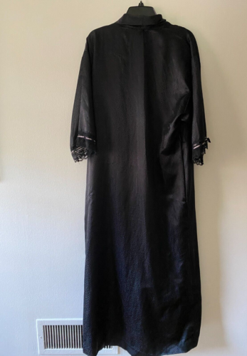 Vintage 1980s Black Christian Dior Robe Lace Rosette Sexy - Picture 6 of 8