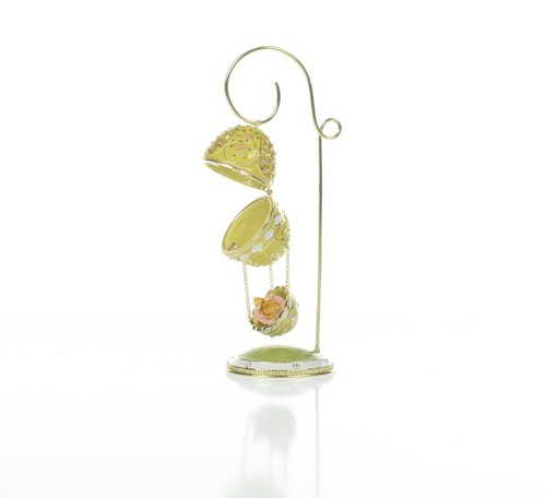 Verte Oeuf avec boîte à bijoux Chatte fait à la main par Keren Kopal & cristaux - Imagen 4 de 7