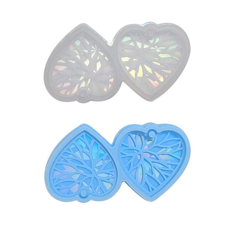 Crystal Epoxy Resin Mold Heart Pendants Jewelry Making Casting Mold Decoration