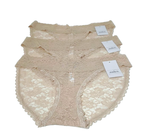 6 PACK Auden Women's All over Lace Brief Panty Underwear - Size S - Color Beige - Picture 8 of 9
