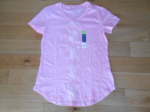 NWT Tek Gear T Shirt Women's M Essential Gear Top Pink V-Neck Short Sleeve