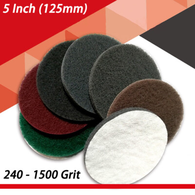 5'' 125mm Nylon Fiber Scouring Pads 240#-1500# Hook & Loop Abrasive Cleaning Pads