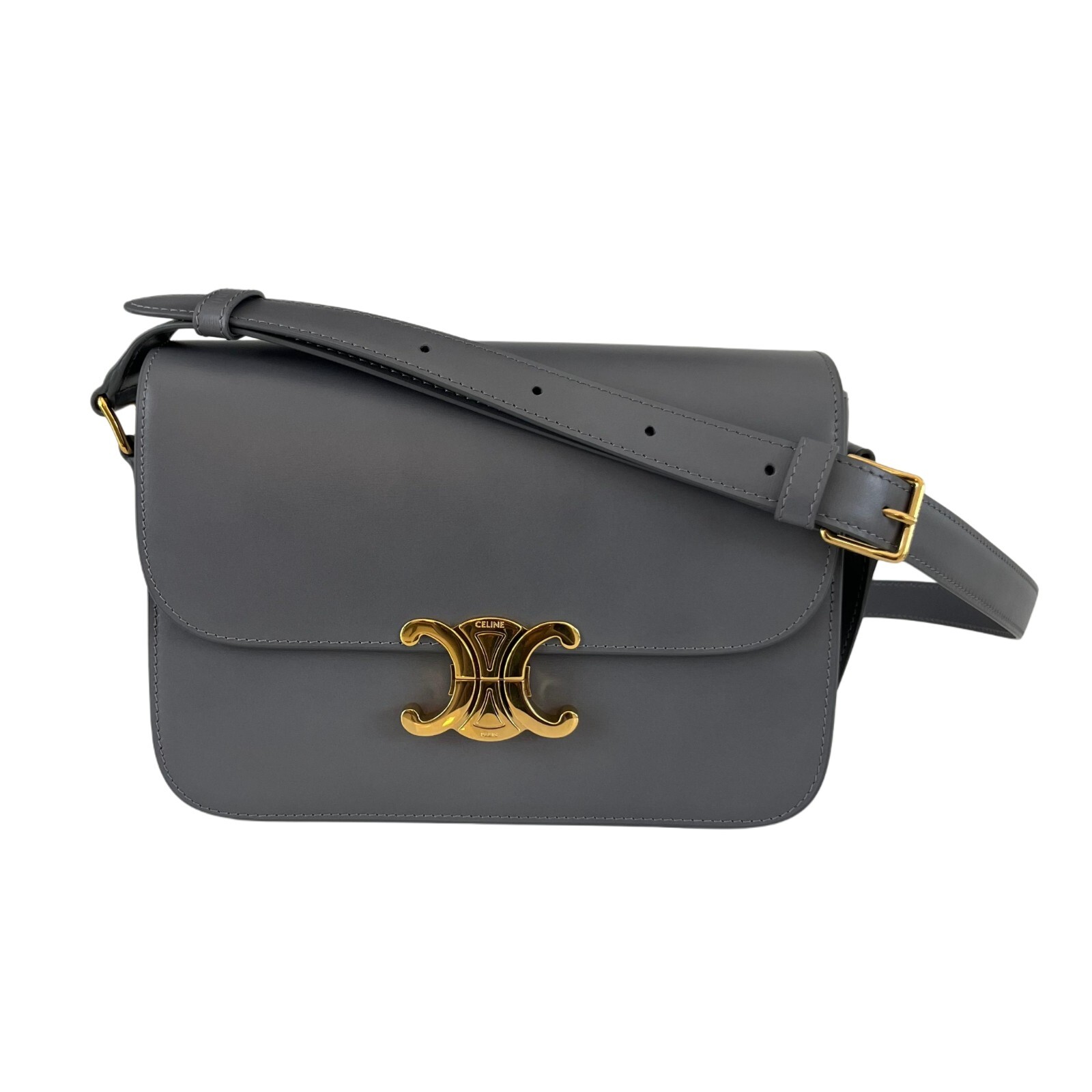 Celine Triomphe Classic Grey Flap Bag
