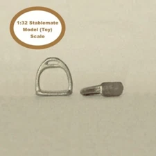 HORSING AROUND Stablemate 1:32 Model Horse Scale ENGLISH STIRRUPS - Silver