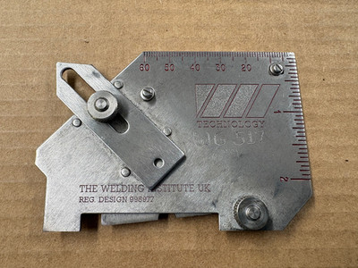 Welding Institute weld gauge for dimensional inspection of welds