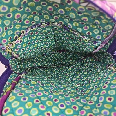 Vera Bradley Heather Purple Paisley Floral Quilted Nylon Backpack Vera Bradley Quilted Heather Purple Paisley Medium Backpack  main image 3