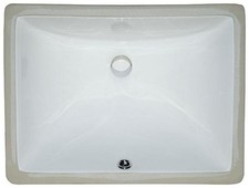 Ackland AKKPS-UNDREC-1813-SB 18-1/2" Rectangular Porcelain - White