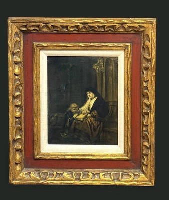 Rembrandt Hannah And Samuel Print Reproduction Frame Measures 16'' X 17.5''