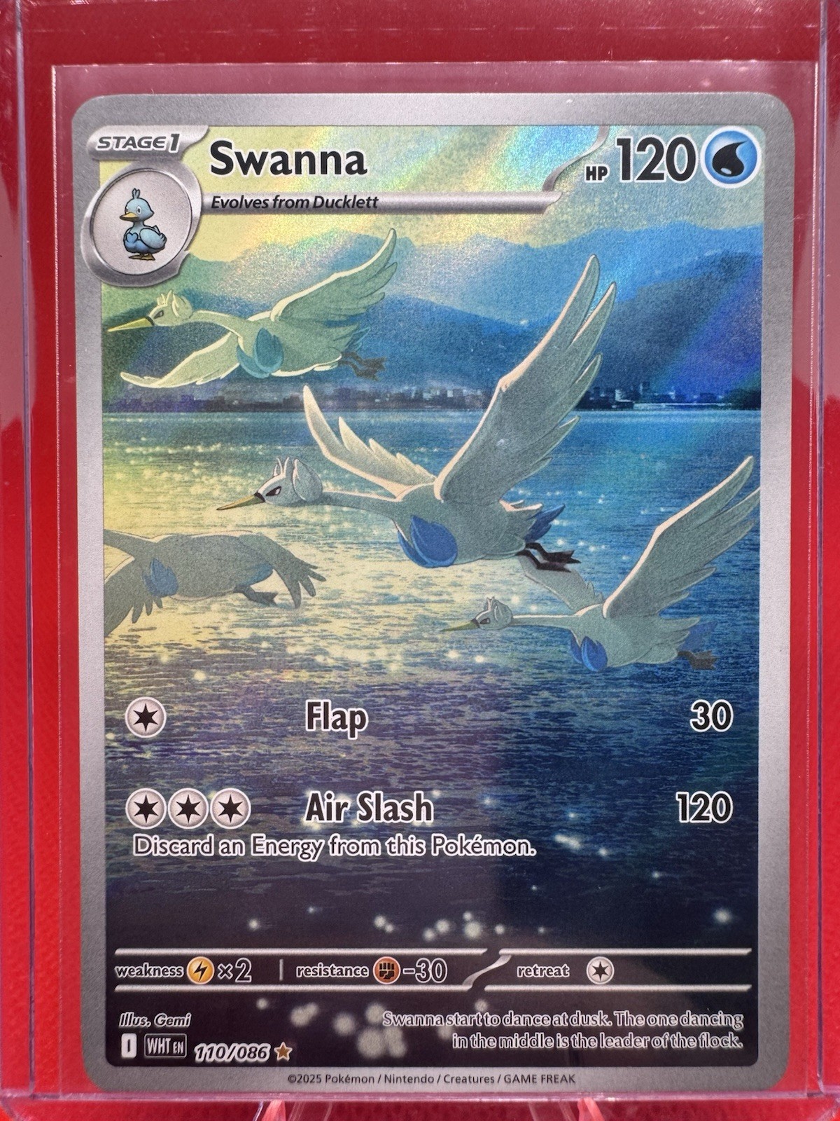 White Flare- Swanna Full Art #110/086 MINT - Pokemon TCG 2025 ENG New