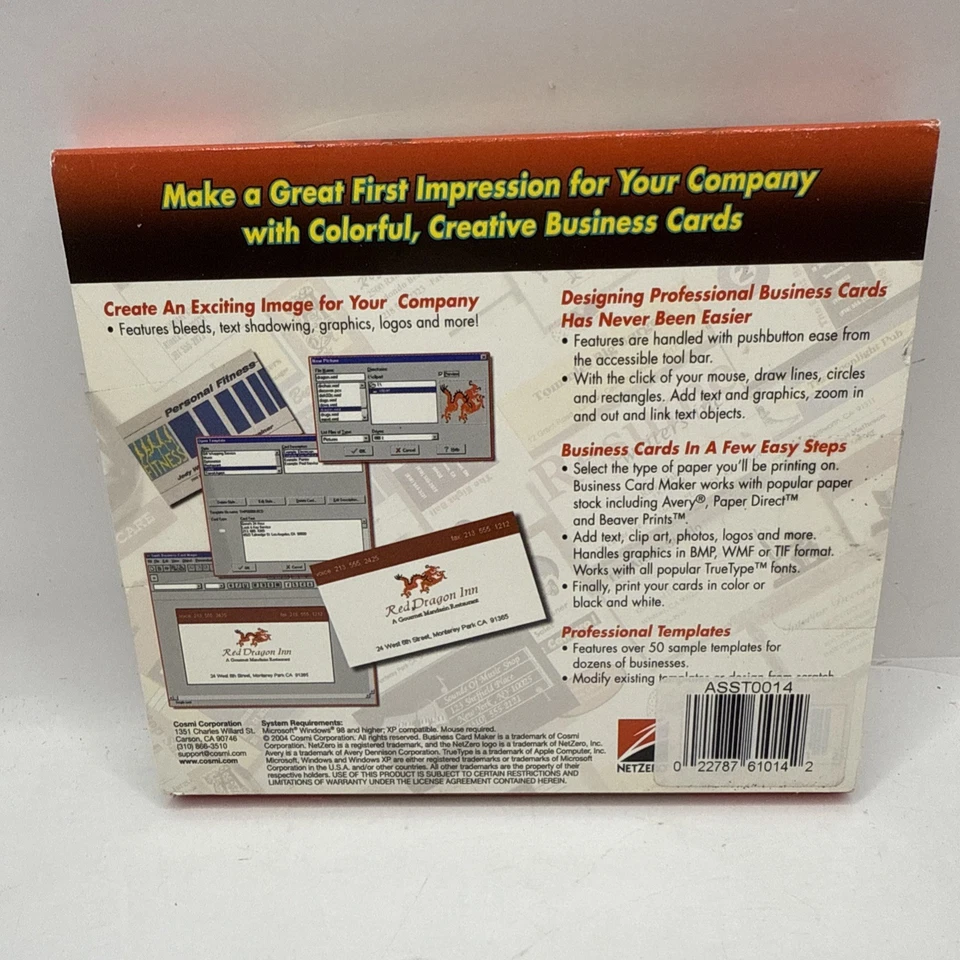 Vintage 2005 New Sealed Professional Business Card Maker Software Windows PC - Image 2 of 4