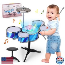 Paleyfer Kids Drum Set For Toddlers 15-Piece Drum Set For Kids Age 3-5 Musical