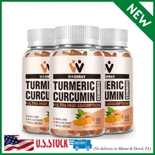 Turmeric Curcumin Gummies with Ginger & Black Pepper Extract - 3 Pack Tumeric Gu