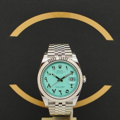 Rolex Datejust 41 Türkis Arabic - 126334 - aus 2024 - Fullset