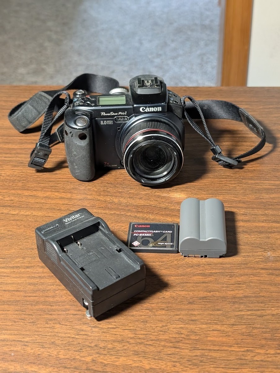 Canon PowerShot Pro1 Digital Camera Case, Charger, Memory Card