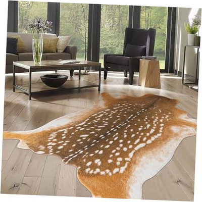 #ad Deer Rug Antelope Print Rug 5.2x7 Feet Faux Deer Hide Fawn Animal Print Skin $117.10